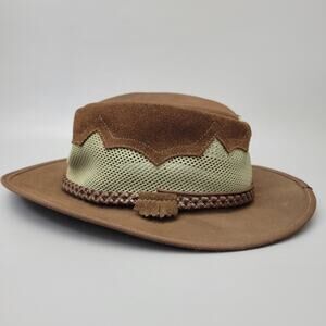 Monterey Bay Sirroco Australian Hat Suede Mesh L Brown Waterproof Made in USA